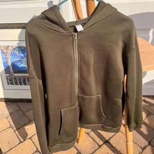 forest green zip up hoodie